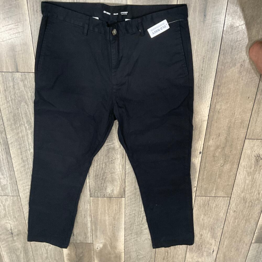 Old Navy Straight Pants Men’s 36x32 Black Built-In Flex Chino